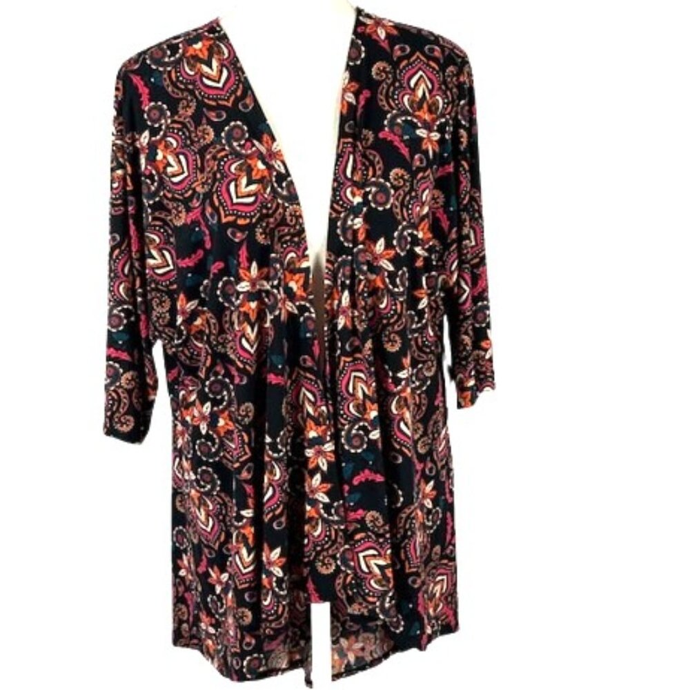 Kimono Cardigan Small Open Front Bohemian Multicolored LuLaRoe Lindsay